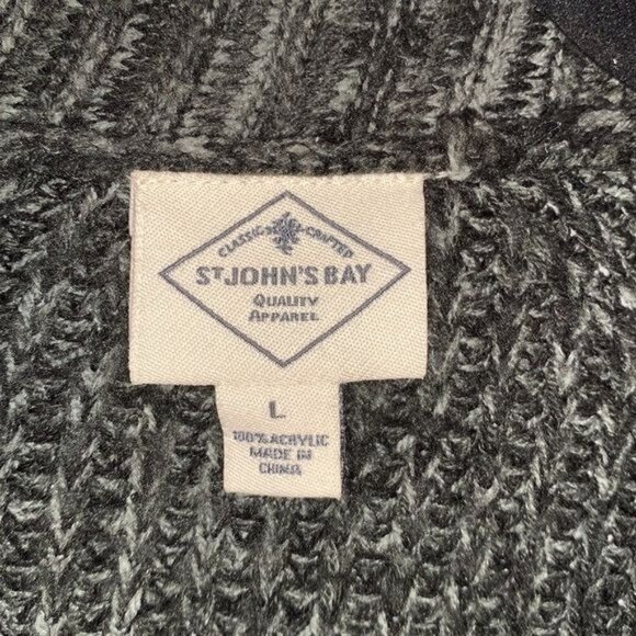 St. Johns Bay Womens Gray Open Front Cardigan Sweater L - Picture 3 of 10